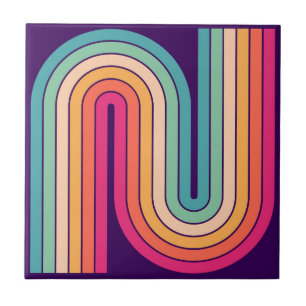 Carreau Style 1970s Arched Stripes Motif géométrique