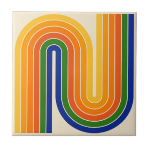 Carreau Style 1970s Arched Stripes Motif géométrique