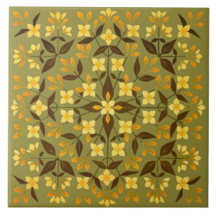 Carreau Style Artisanal Syringa Blossoms Motif