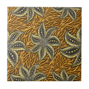 Carreau Style Batik Floral Abstrait africain