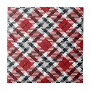 Carreau Style cabine Rouge Noir & Blanc Flannel Tartan Pla