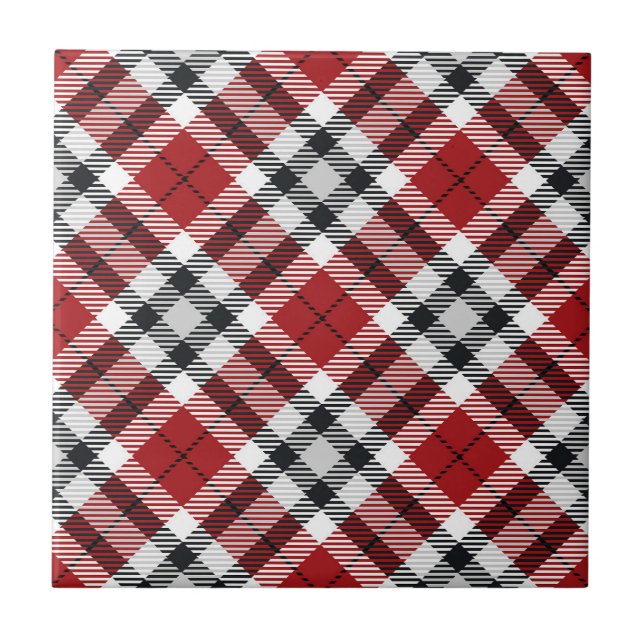 Carreau Style cabine Rouge Noir & Blanc Flannel Tartan Pla (Devant)