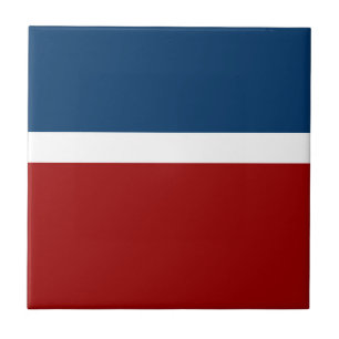 Carreau Style de bloc de couleur bleu blanc