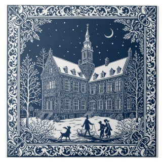 Carreau style Delft hiver/Noël 4