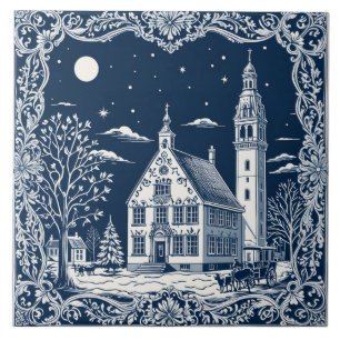 Carreau style Delft hiver/Noël 7
