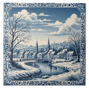 Carreau style Delft hiver/Noël 8