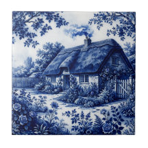 Style Fleur Bleue Cottage Anglais de Campagne Rose