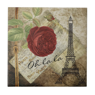 Carreau Style floral classique vintage de Paris