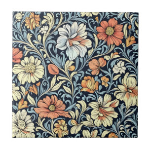 Carreau style floral William Morris à motif d'acanthe