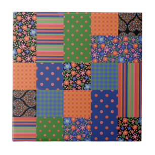 Carreau Style Folk Art Faux Patchwork Carrelage céramique