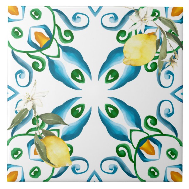 Carreau style italien, carreaux, majolica, citron, impress (Devant)