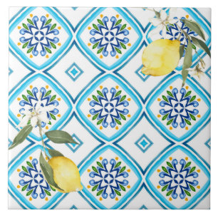 Carreau style italien, carreaux, majolica, citron, impress