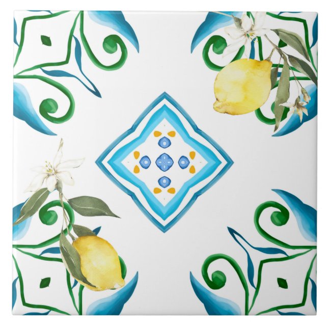 Carreau style italien, carreaux, majolica, citron, impress (Devant)