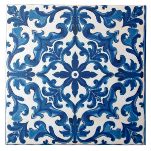Carreau style italien, méditerranéen, mosaïque, bleu,