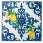 Carreau style italien, mosaïque, bleu, citron,<br><div class="desc">Été, dynamique, Carreaux méditerranéens</div>