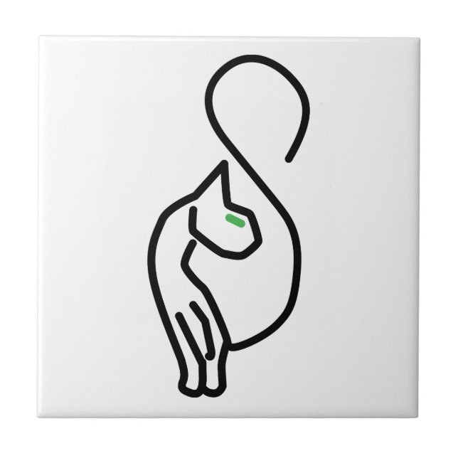 Carreau Style Kitty Cat Outline (Devant)