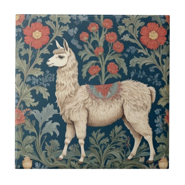 Carreau Style Llama William Morris face gauche (Devant)