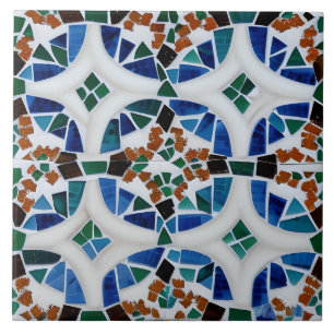 Carreau Style mexicain Simuler Mosaïque Rouge Blanc Bleu V