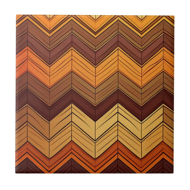 Carreau Style Rétro Artistique Chevron (Devant)