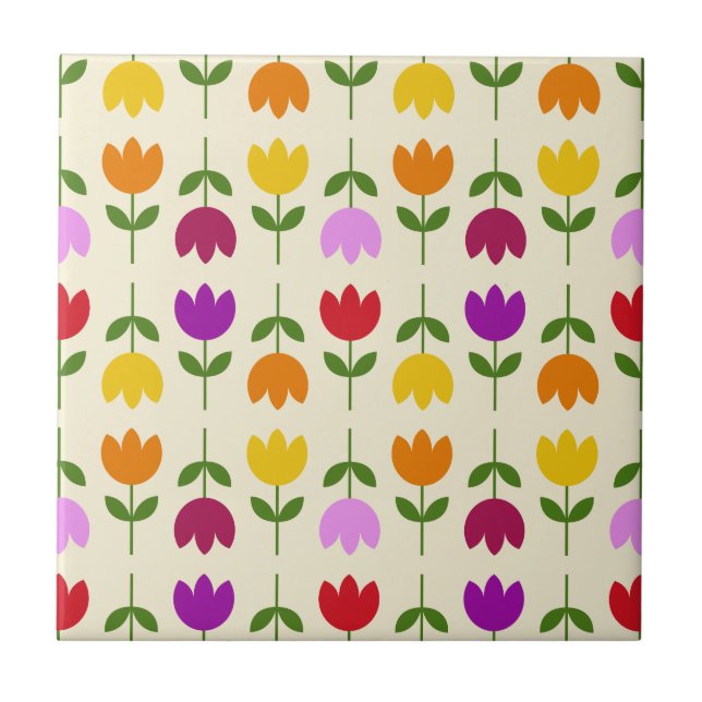 Carreau Style scandinave coloré sur Crm Flower Motif (Devant)