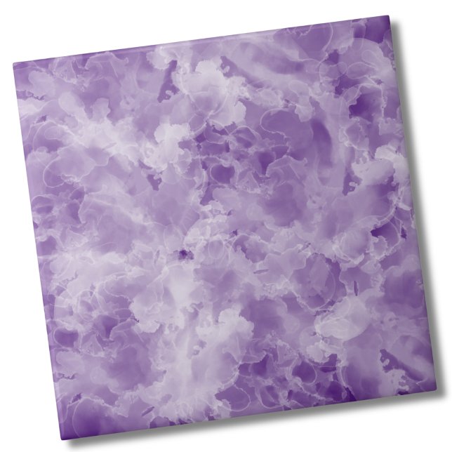 Carreau Style tendance Simple Aquarelle Marbre violet (Trendy Stylish Simple Watercolor Marble Purple Ceramic Tile)