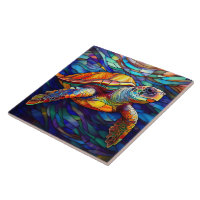 Style verre tendu tortue de mer hawaïenne art Honu