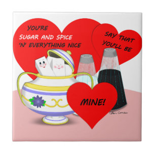 Carreau Sucre et Épice - Art de carte de la Saint-Valentin