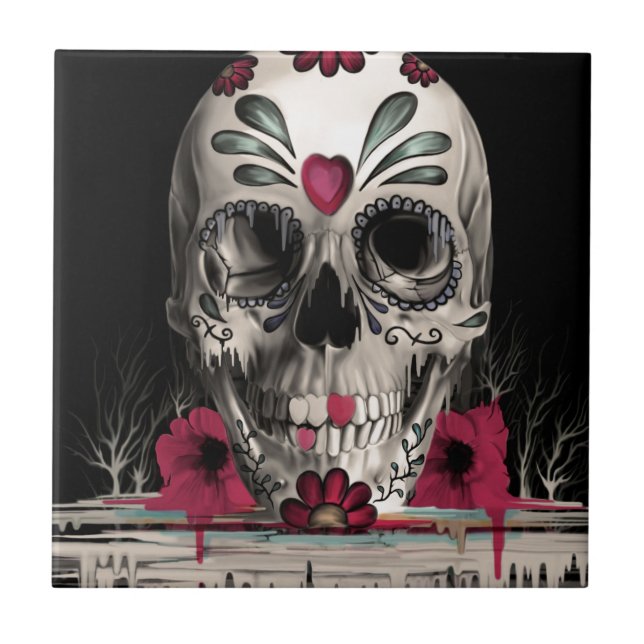 Carreau Sucre tiré, crâne de fonte de sucre (Devant)