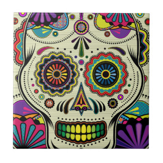 Carreau Sucrez les couleurs de crâne/jour de l'art mort -