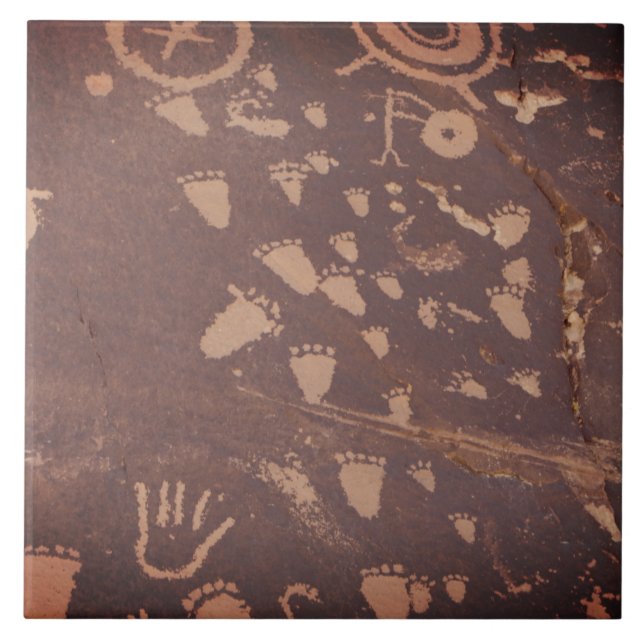 Carreau Sud-ouest de Petroglyph Empreinte amérindienne ST (Devant)