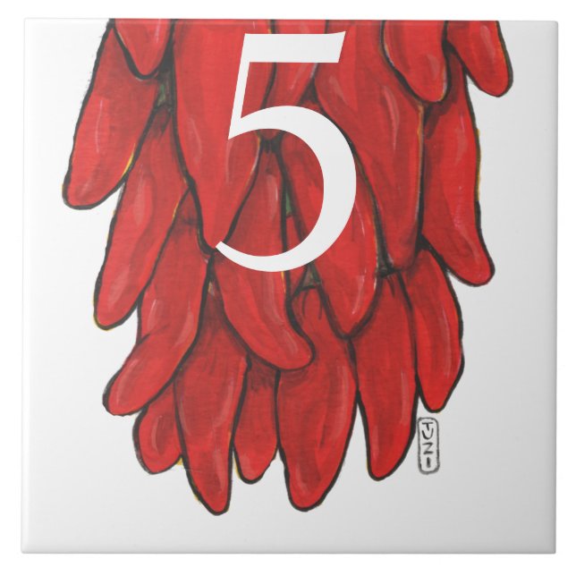 Carreau Sud-Ouest Red Chile Chili Ristra Small Bas # (Devant)