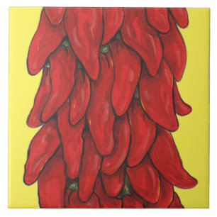 Carreau Sud-Ouest Rouge Chili poivre Ristra jaune moyen