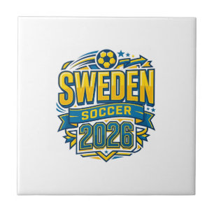 Carreau Suède Football 2026 Football Gras Typographie Pays