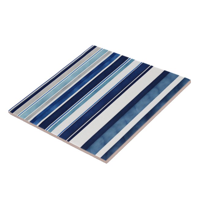 Carreau Summer Navy Blue Popular Boat Stripes Collection (Côté)