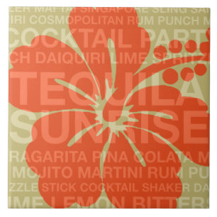 Carreau Summer Words Cocktails et Hibiscus Tiles