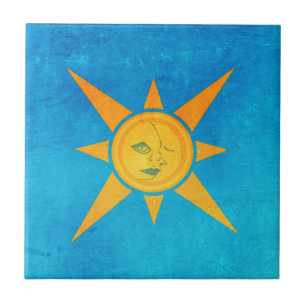 Carreau Sun brillant, sommeil de lune--symbole du soleil