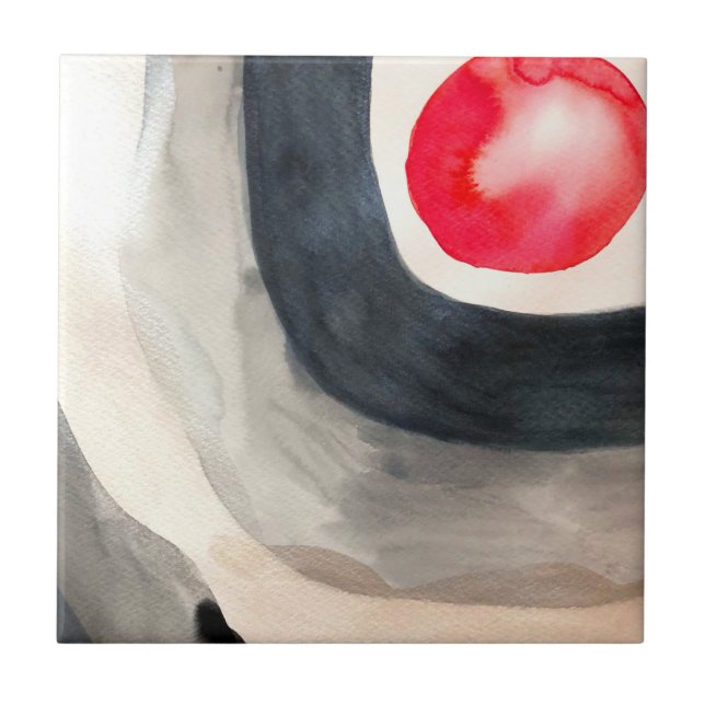 Carreau Sun gris et noir art moderne abstrait (Devant)