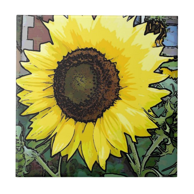 Carreau Sunflower large yellow (Devant)