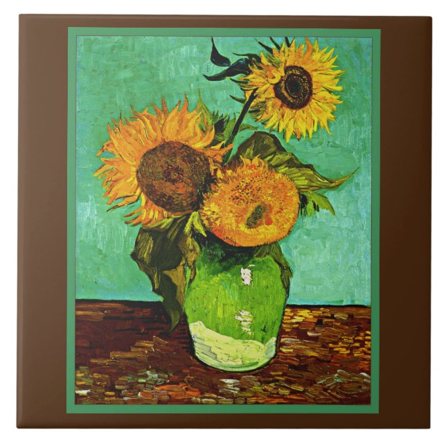 Carreau Sunflowers, 3, par Vincent van Gogh (Devant)