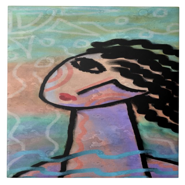 Carreau Sunny Summer Day Abstrait peinture numérique (Devant)