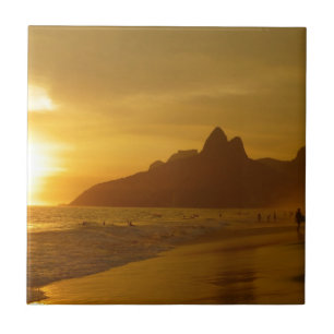 Carreau Sunset Beach Océan tropical Eau Paix Aimer Sable