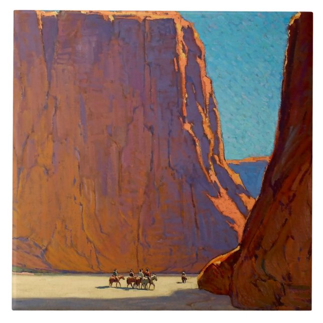 Carreau "Sunset Canyon de Chelly" par Edgar Payne (Devant)