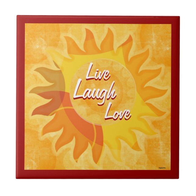 Carreau Sunshine Mix Live Laugh Love Tile (Devant)