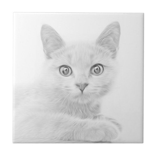 Carreau SUPER CUTE Kitten Portrait (Devant)