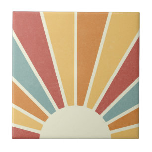 Carreau Super grunge style rétro design soleil