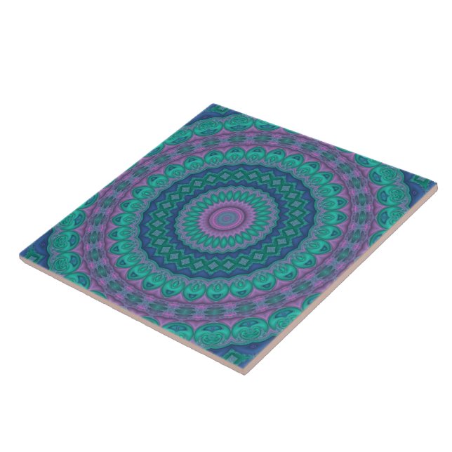 Carreau Super Hippie Trippy Joyau coloré Mandala (Côté)