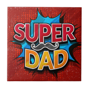 Carreau Super Papa Mustache Grunge moderne