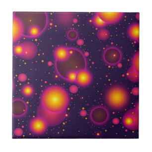 Carreau Super rose pourpre et jaune brillant Bubble