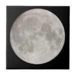 Carreau Superlune dans le ciel noir<br><div class="desc">Grosse lune grise dans le ciel noir</div>