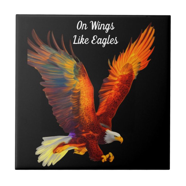 Carreau Sur Les Ailes Comme Les Aigles Ésaïe Bible Verse (Devant)